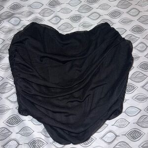 Black Ruched Crop Top